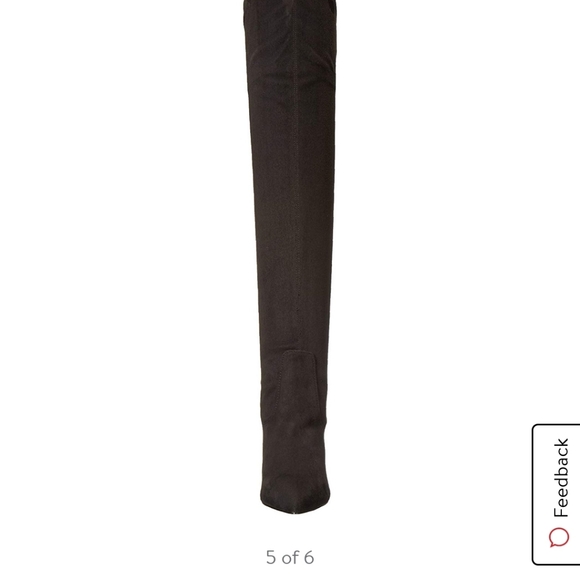 Nina Rocklin-Fy Rhinestone Heel OTK Black Boots - Picture 6 of 9